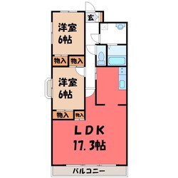 宇都宮駅 徒歩10分 8階の物件間取画像